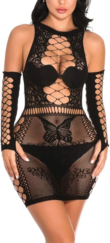 Fishnet mesh mini dress Clearance