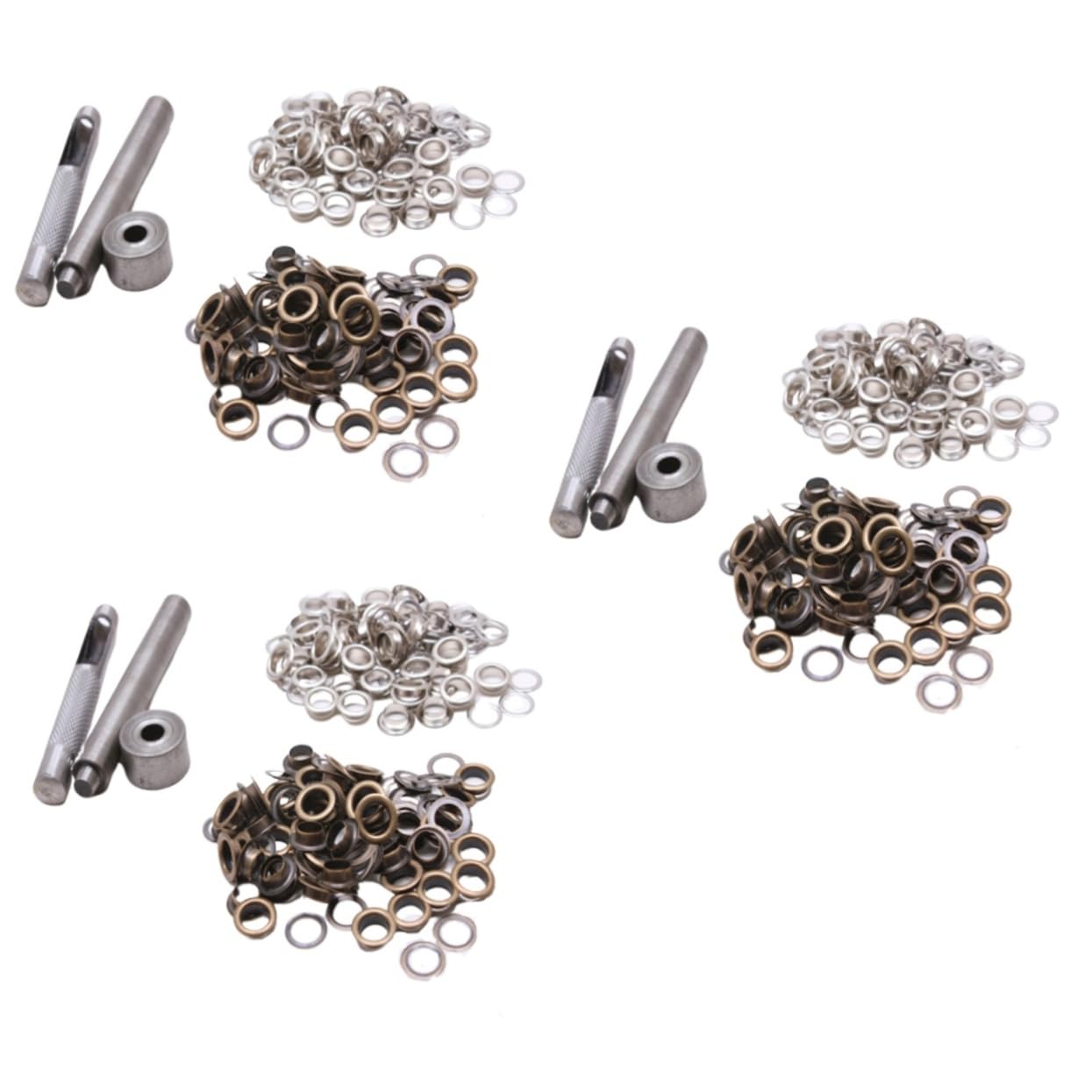 Lurrose 300sets Grommet Ottone Sturdy Con Strumenti Kit Di Chiusura Per Abbigliamento e Crafting Argento Antico Per Tende e Progetti Fai Da Te