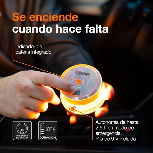 OSRAM LEDguardian Road Flare Signal V16 IoT, luz de Advertencia LED certificada DGT 3.0, Uso obligatorio en España, 1900K, localización en Tiempo Real - 5