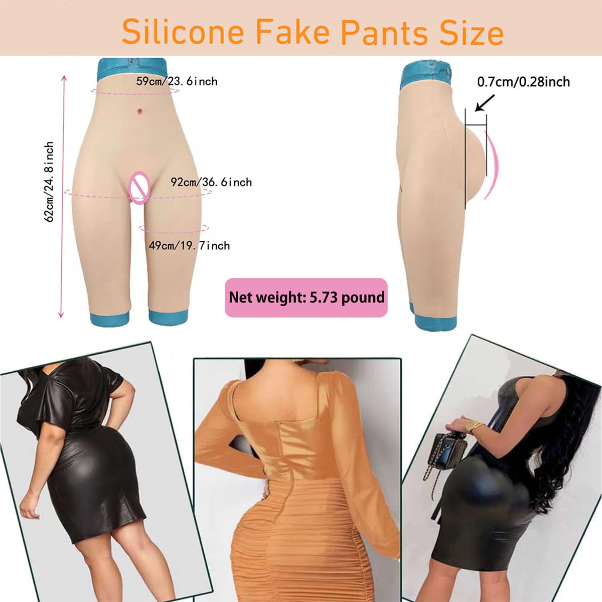 Mutande in silicone ad alta elasticità, per fianchi e glutei, modellanti per il corpo, abbigliamento da travestitismo da uomo a donna per cosplay transgender