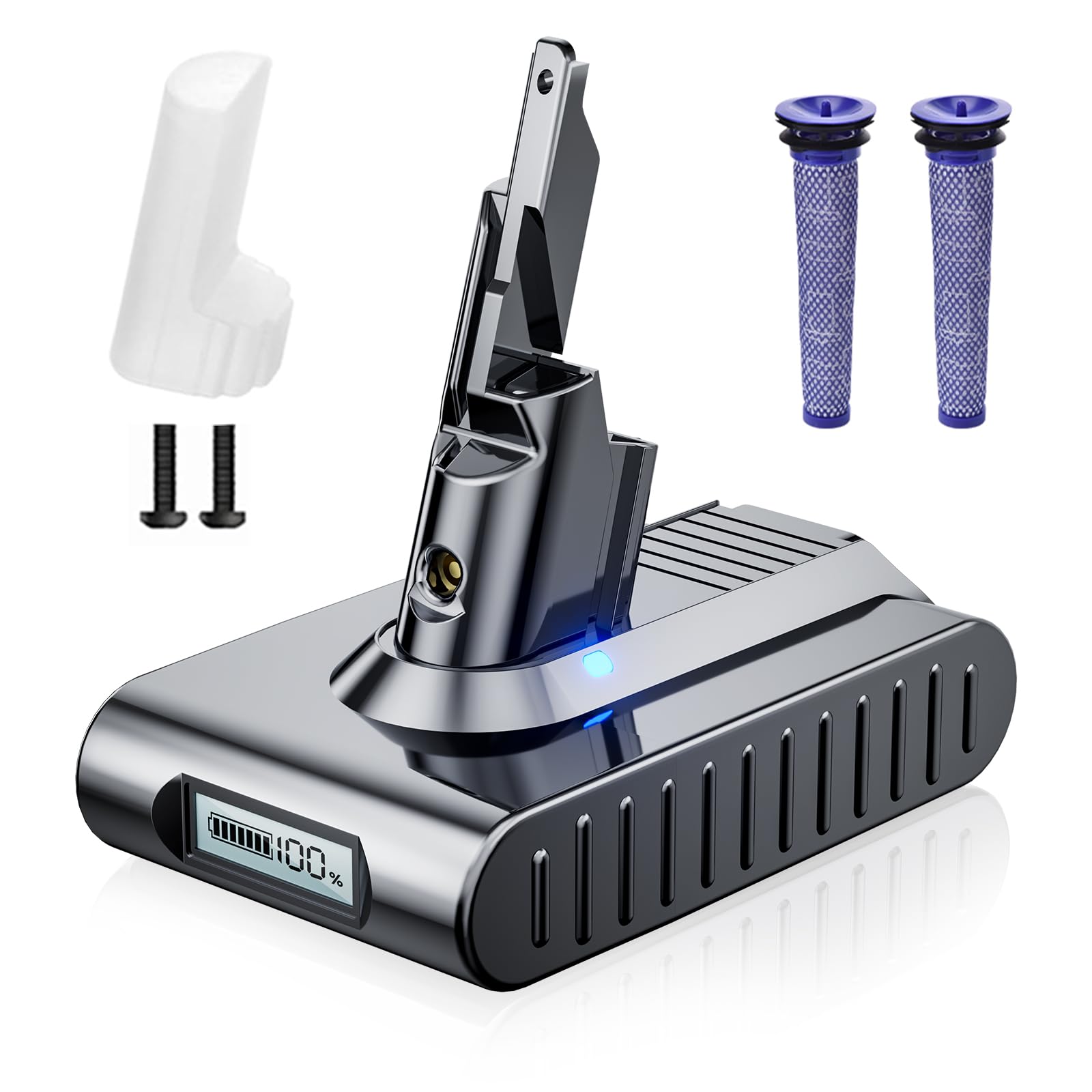 V7 Akku für Dyson V7 SV11 229687, Ersatzakku integriertes LCD Display | Ersatzakku Kompatibel mit Dyson V7 SV11 Animal Motorhead Trigger Fluffy Matress Absolute 225403 Staubsauger