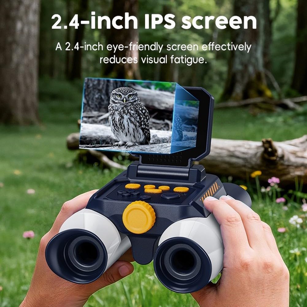 Binocolo digitale LCD da 2,4 pollici con fotocamera per adulti, 12 x 32, registratore video e foto (48 MP, 2,5 K) per bird watching, caccia, concerti e trasmissioni sportive