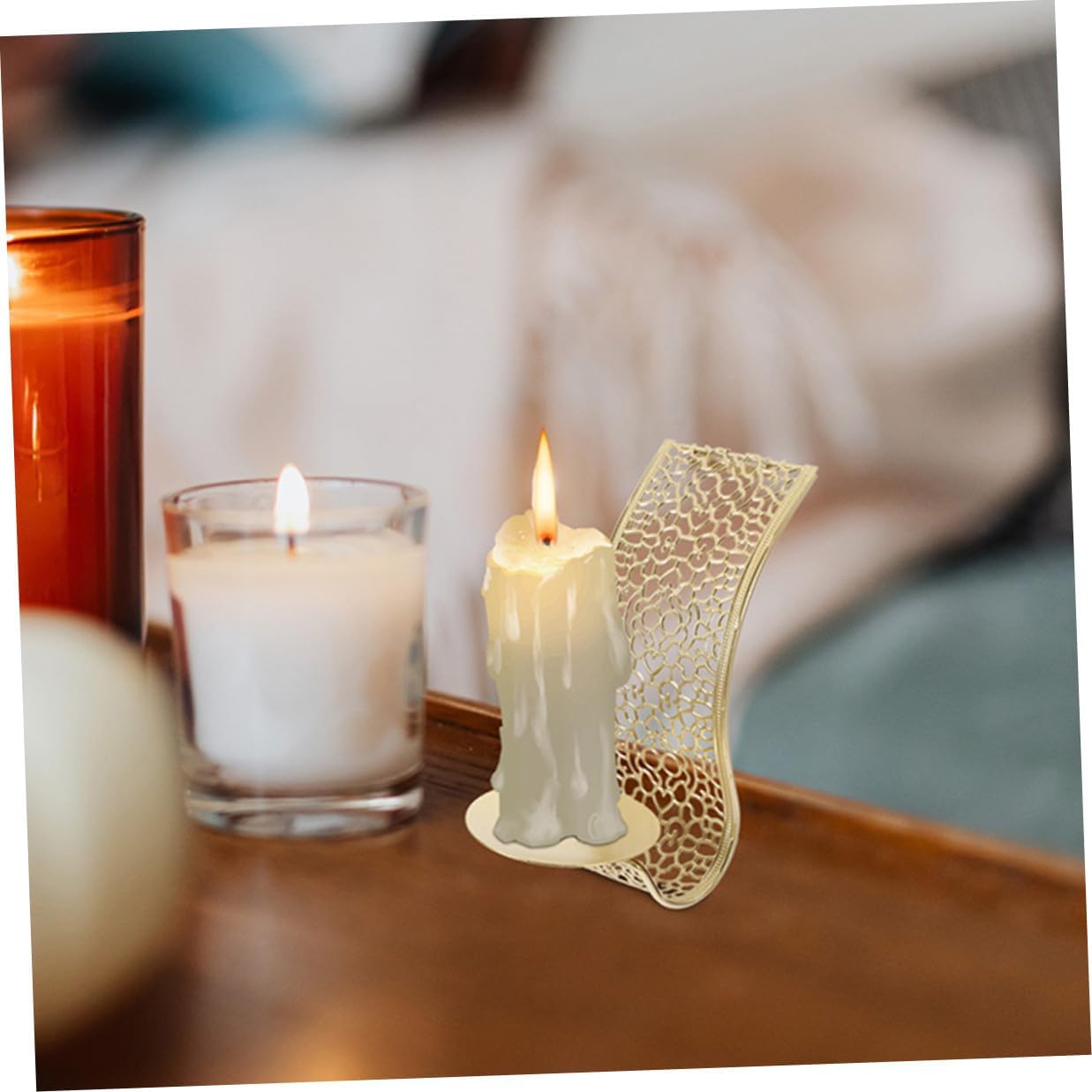 Wall Mounted Candle Holder Sconce 3pcs Iron Metal Hollow