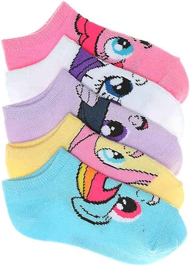 Amazon Com 5 Pack My Little Pony Faces No Show Socks Toddler Girls Shoe Size 4 7 5 Sock Size 5 6 5 Clothing Shoes Jewelry