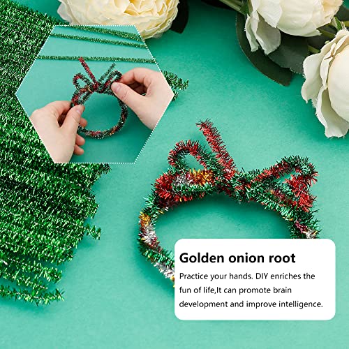 Image of Iuuidu 100PCS Pipe Cleaners Chenille Stem, Glitter Green Craft Pipe Cleaners | Pipe Cleaners DIY Craft, Fuzzy Sticks Pipe Cleaners Bulk for Creative Handmade DIY Crafts Project Decoration Supplies