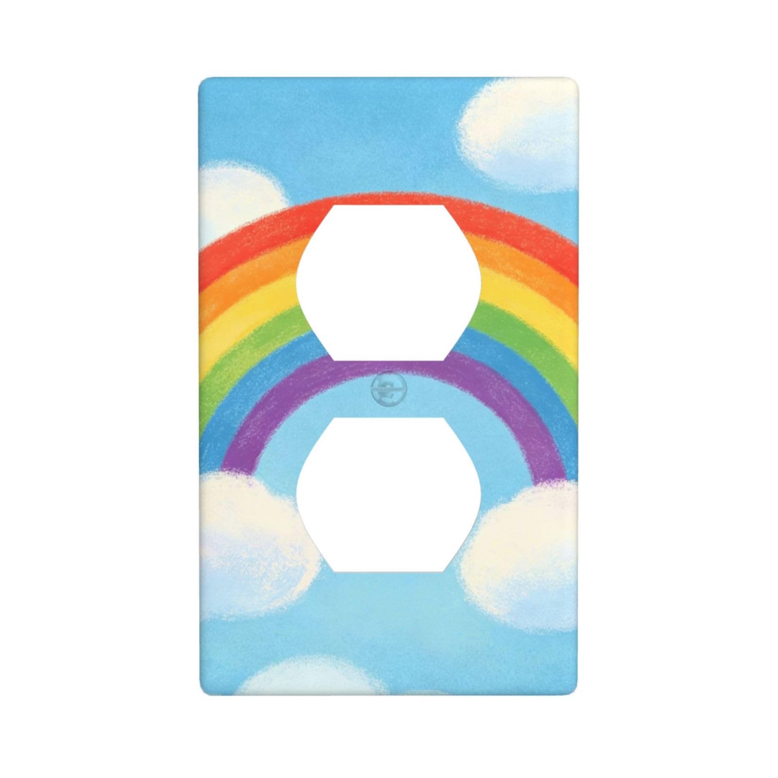 Rainbow Color Art Decorative Switch Plate Cover-Unbreakable Polycarbonate Wall Plate for Home Office, 1 Gang with Screws