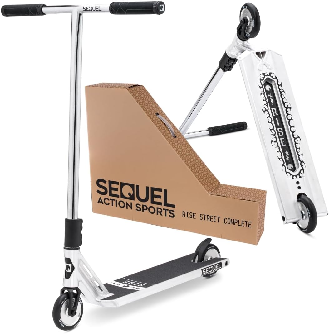 Sequel Rise Stunt Scooter – Complete Pro Trick Scooter with Aluminum Frame, 110mm Wheels, 220 lbs Weight Capacity, Ages 8+