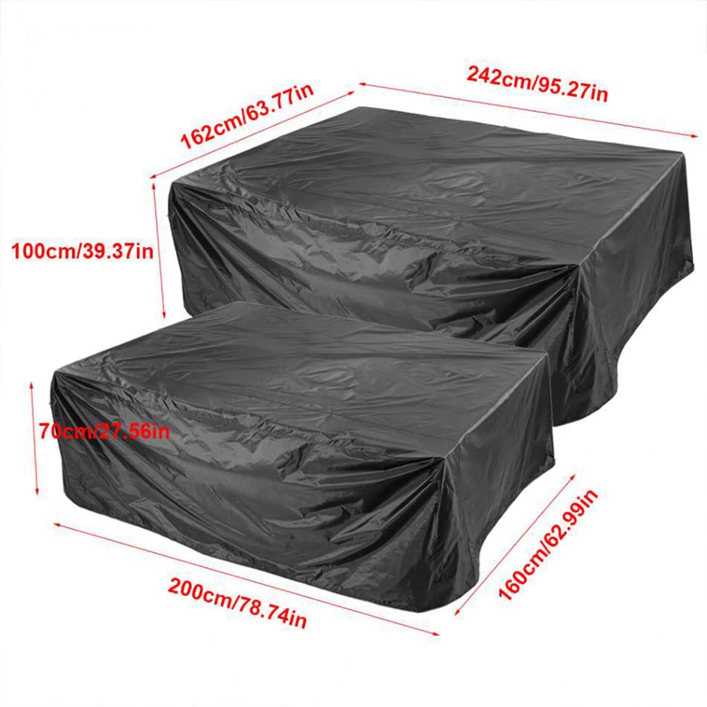 BASHI Copertura per mobili da giardino, rettangolare, impermeabile, in tessuto Oxford resistente, per mobili quadrati