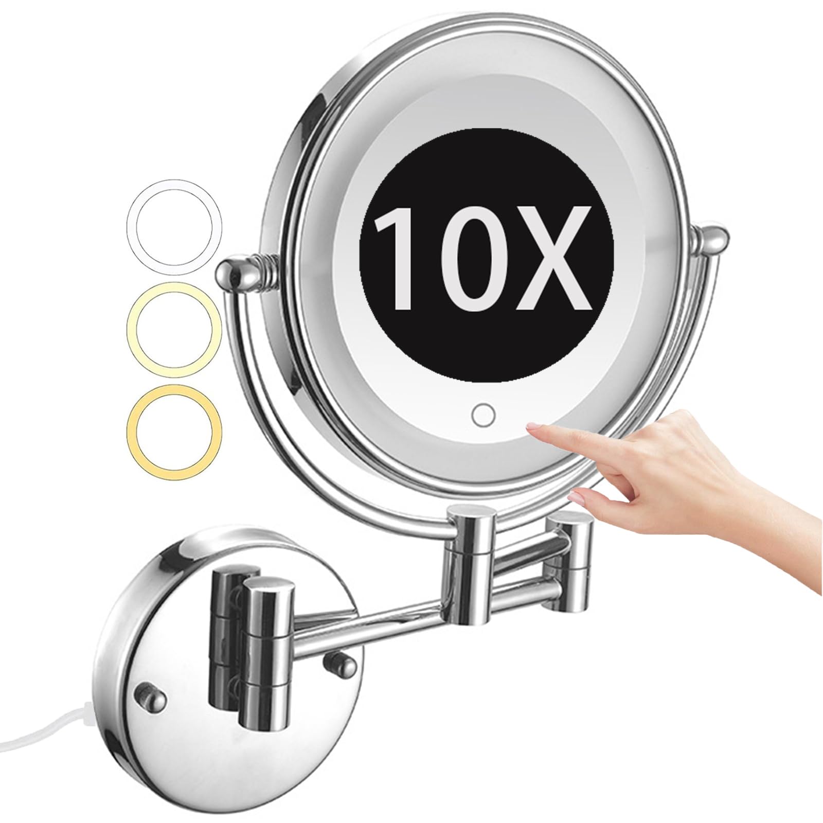 Miroir maquillage mural LED pour ne plus rater vos soins grâce au grossissement 10X