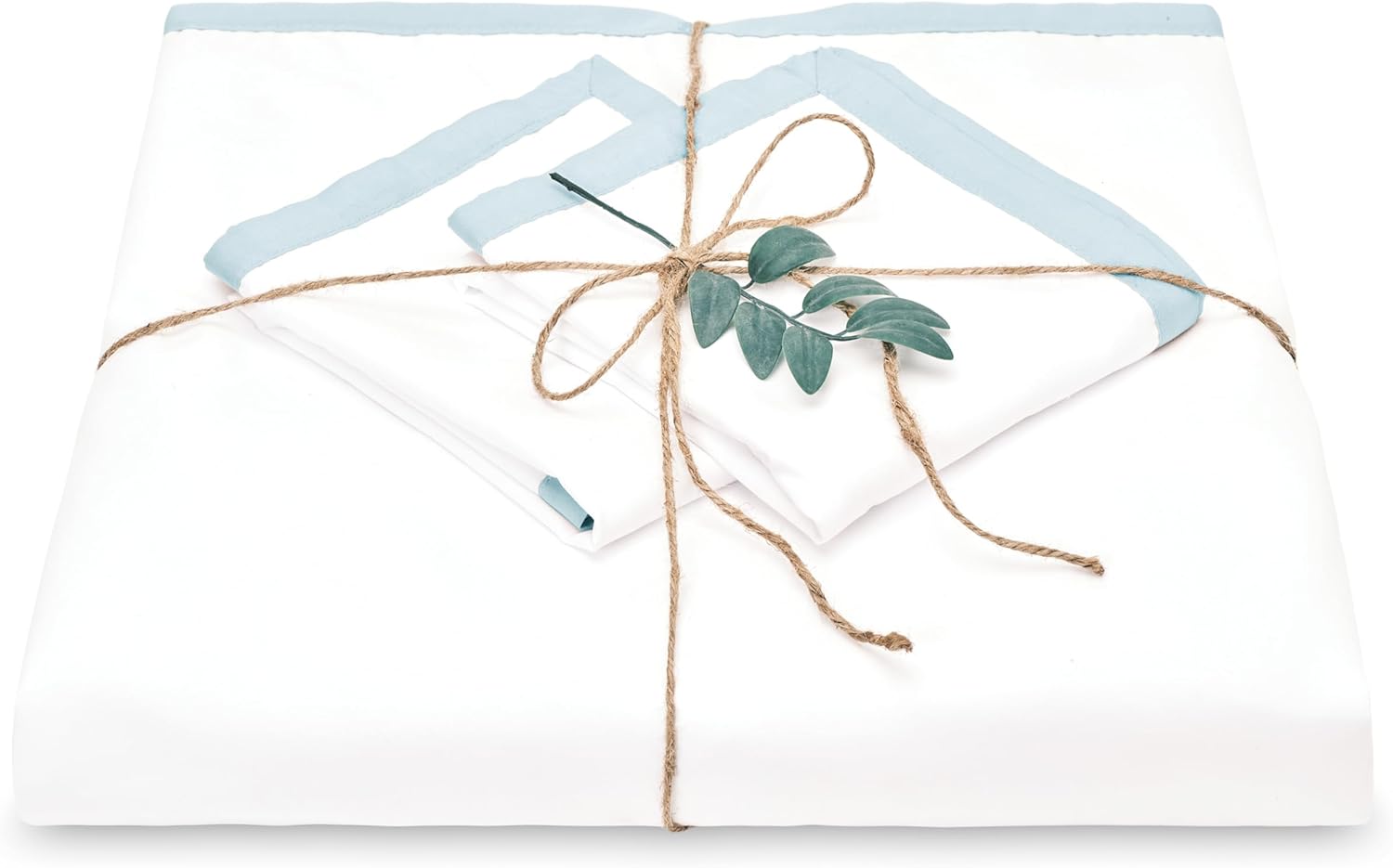 Chanasya Premium Ribbon Embroidered Duvet Set - Double Brushed Modern Traditional Microfiber Duvet Set - 1 Duvet Cover & 2 Pillow Sham - 3-Piece Set - Blue, King Size