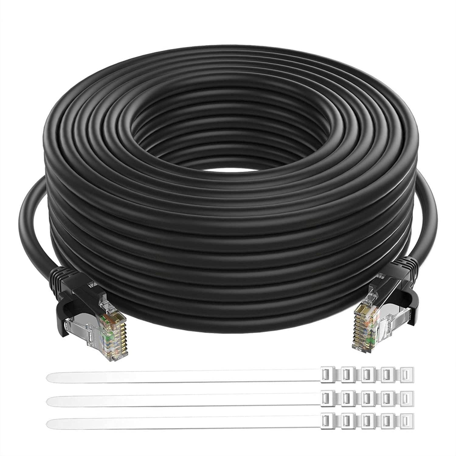 Cat6 Ethernet Cable 40 Feet/Grey, Adoreen Patch Cable(from 25ft to 300ft) Cat 6 High Speed Network LAN UTP RJ45 Internet Cable,Ether Cable with 15 pcs Ties-40ft(12.2m) : Electronics