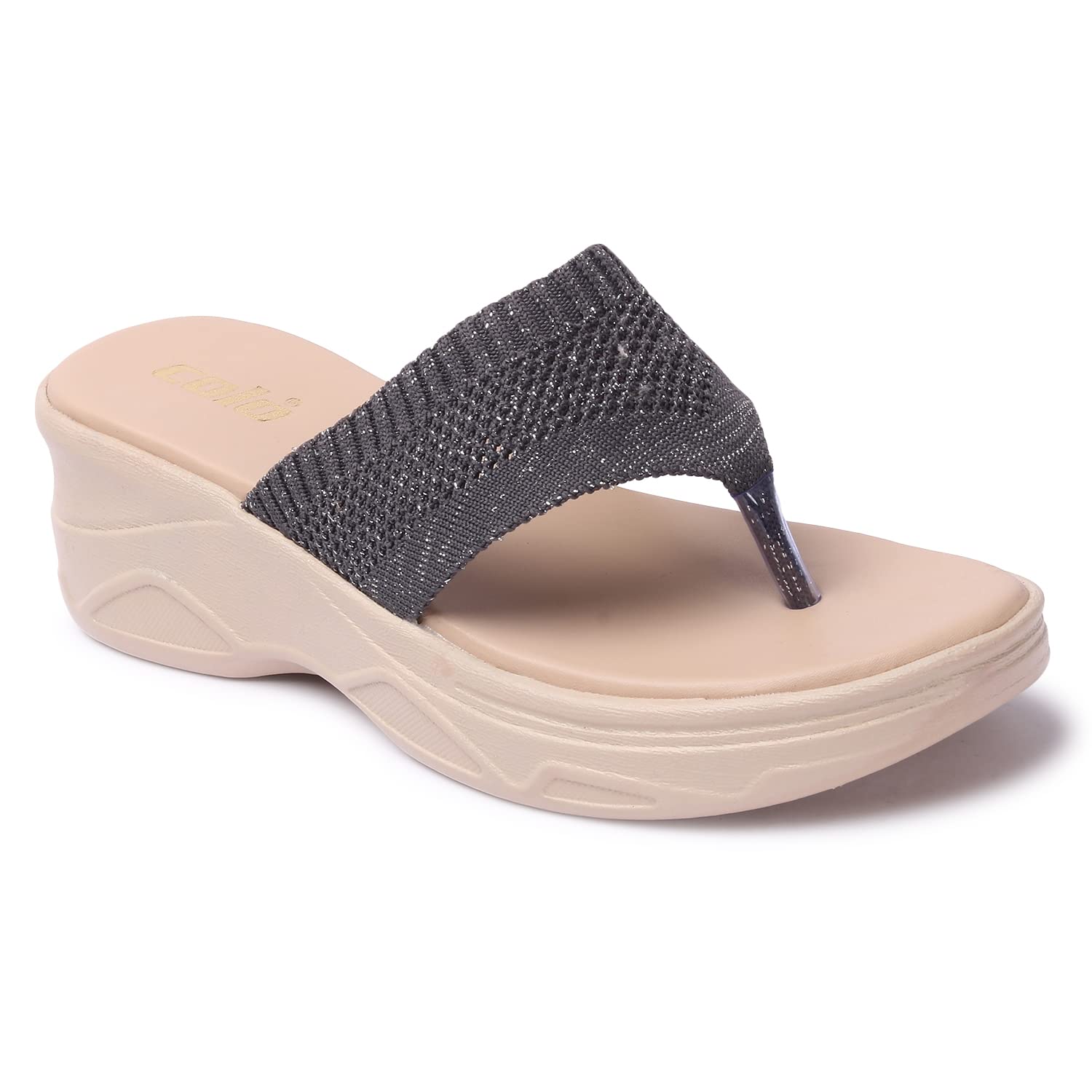 Naitik, Fancy Wedges Heel Sandal For Women & Girls | Stylish Casual Platform Sandals (Grey) (B0CQT8PBQM) Amazon Price History, Amazon Price Tracker