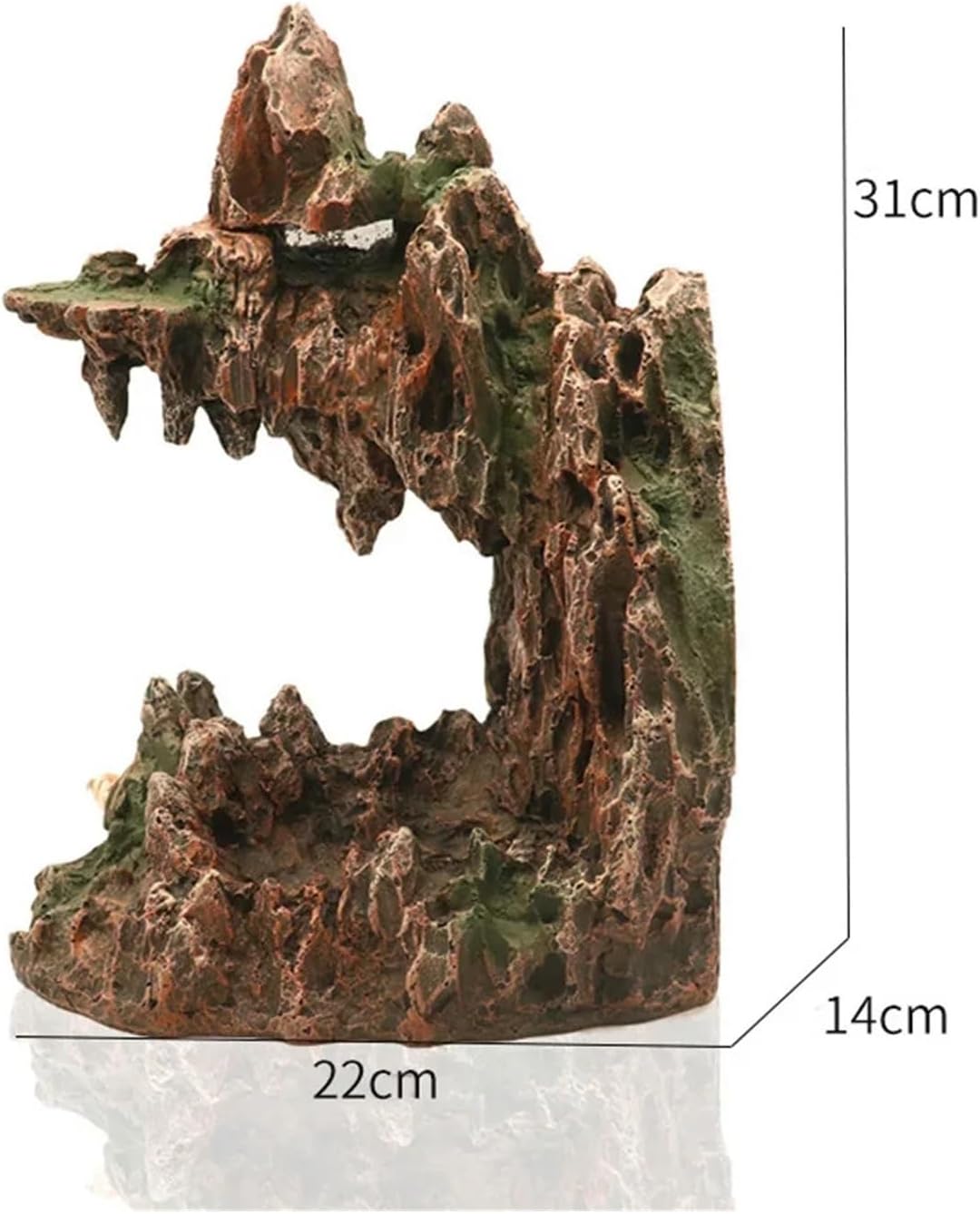 Underwater Sandfall Rockery Aquarium Ornament Resin Mountain View Decor for Fish Tank Landscape and Freshwater Aquatic Habitat