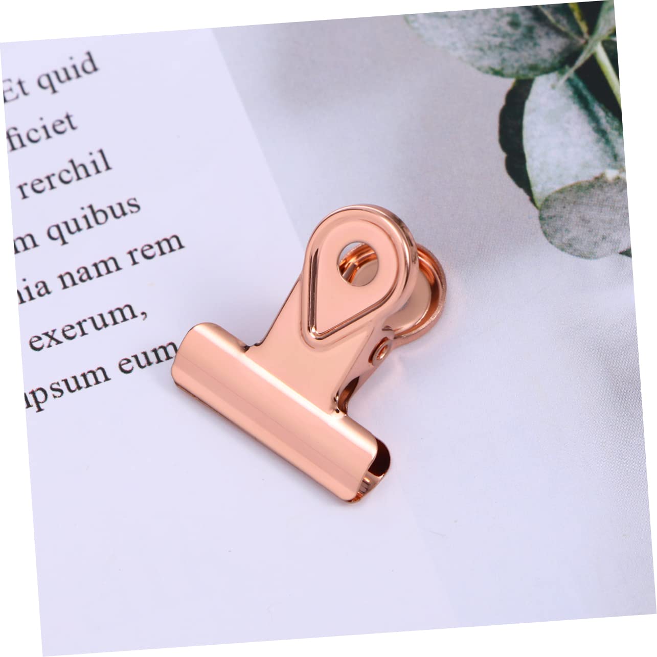 NUOBESTY 60pezzi Pinze Metalliche Per Raccoglitori Clip Pieghevoli Rame Rosa Per Organizzazione Di Documenti Foto e Articoli Creativi