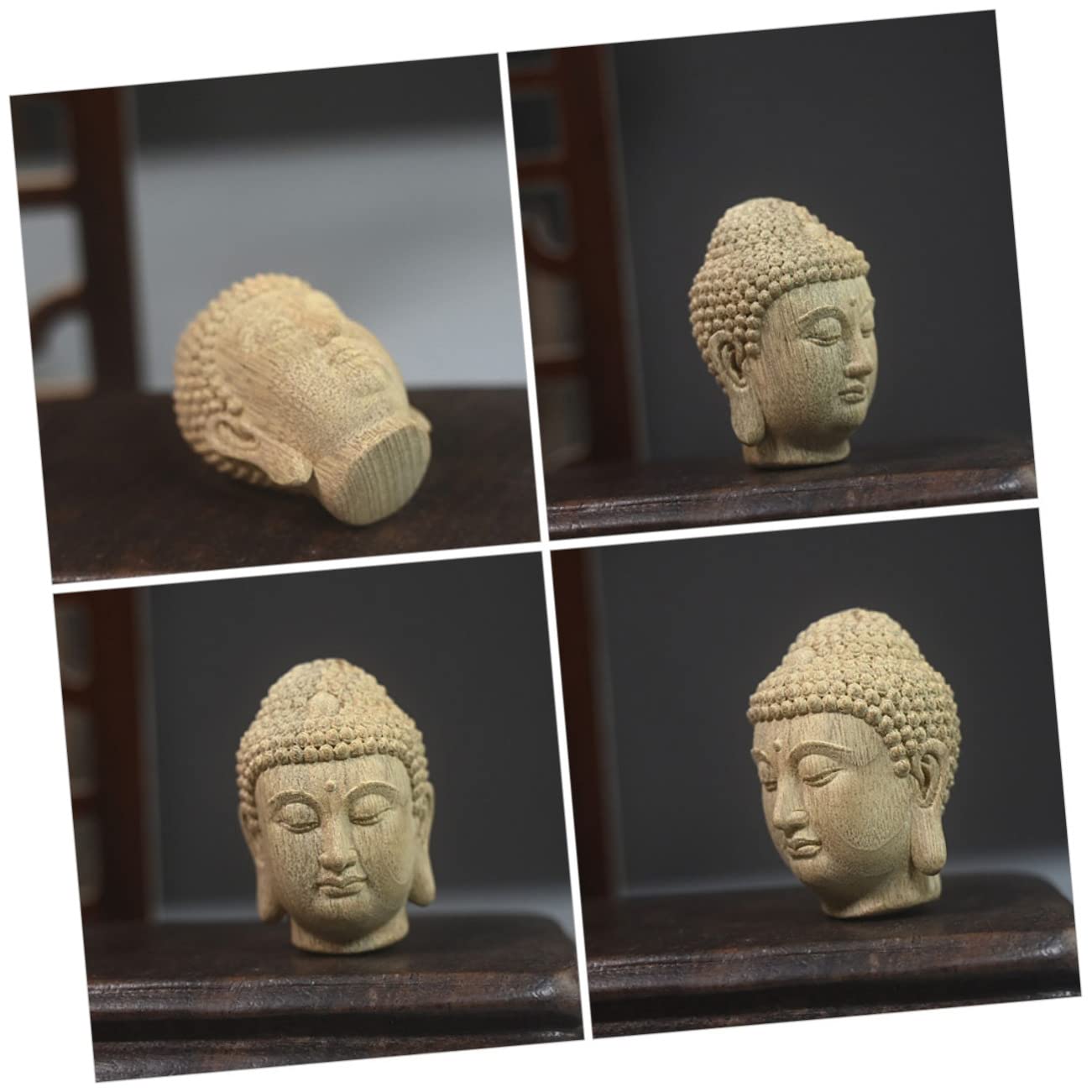 Amazon.co.jp: Cabilock 仏頭飾り 仏頭置物 宗教上の人物 仏像 木製