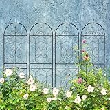 Sturdy Metal Garden Trellis for Climbing Plants – Rust-Resistant Outdoor Flower Support with Decorative Lattice Design (4 Pack-H71'')