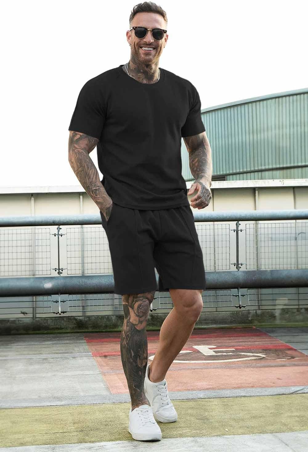 GINGTTO Mens Short Sets 2 Piece Outfits Fashion Summer Tracksuits Casual Set - Image 7