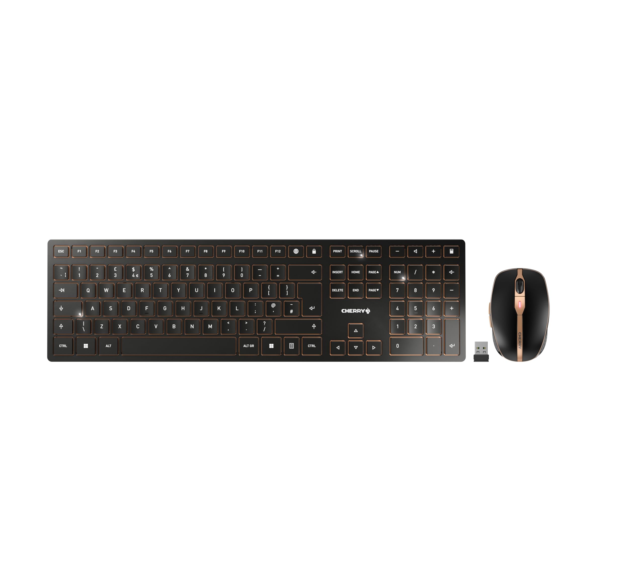 Dw 9100 Slim Usb Wireless Keyboard And Mouse Set Uk Black/Bronze Jd-9100Gb-2