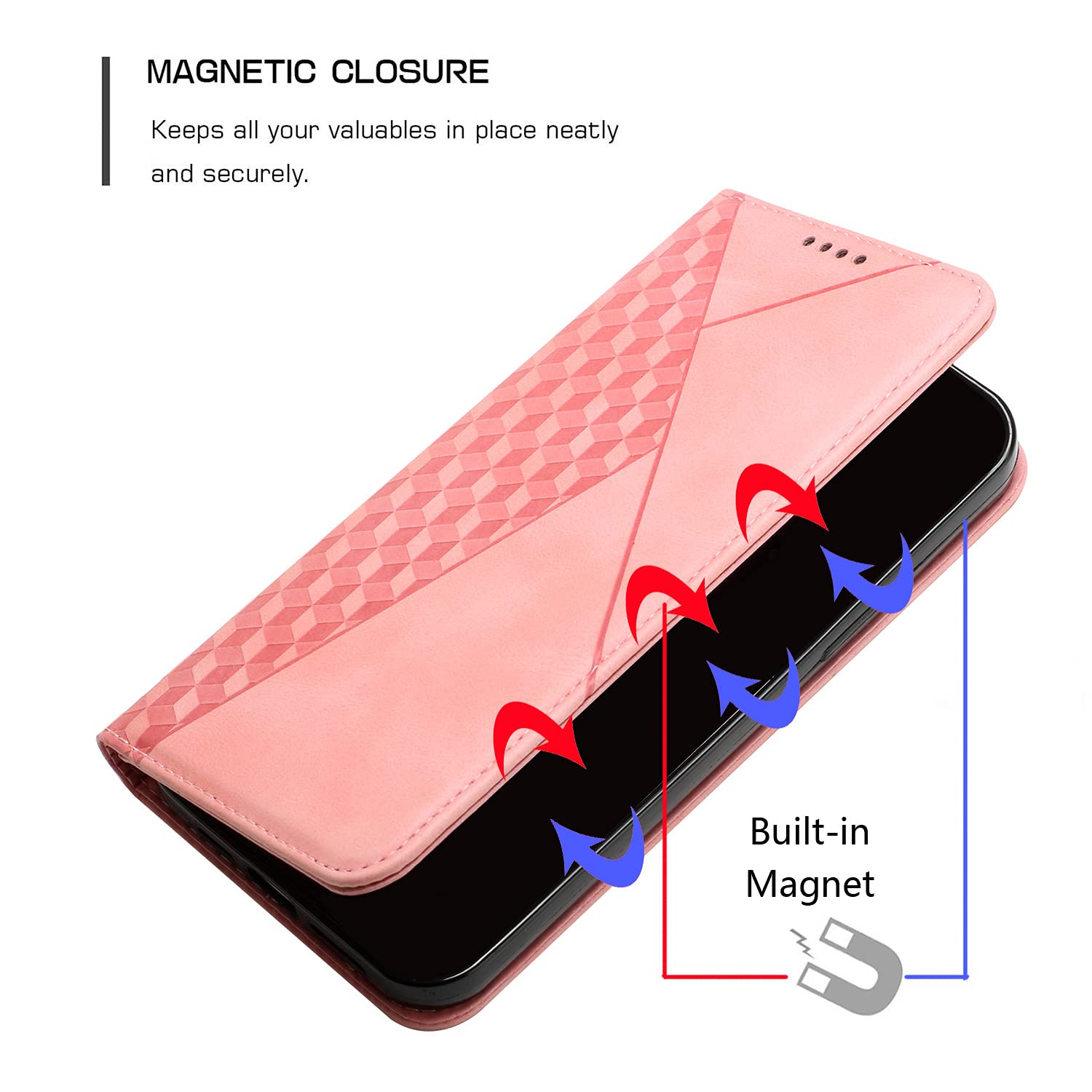 ESONG Cover per Xiaomi Redmi Note 11 4G EU/Reami Note 11s 4G,Ultra Sottile in Pelle Portafoglio Fibbia Magnetica Slot schede Staffa Custodia Antiurto Cover-Nero