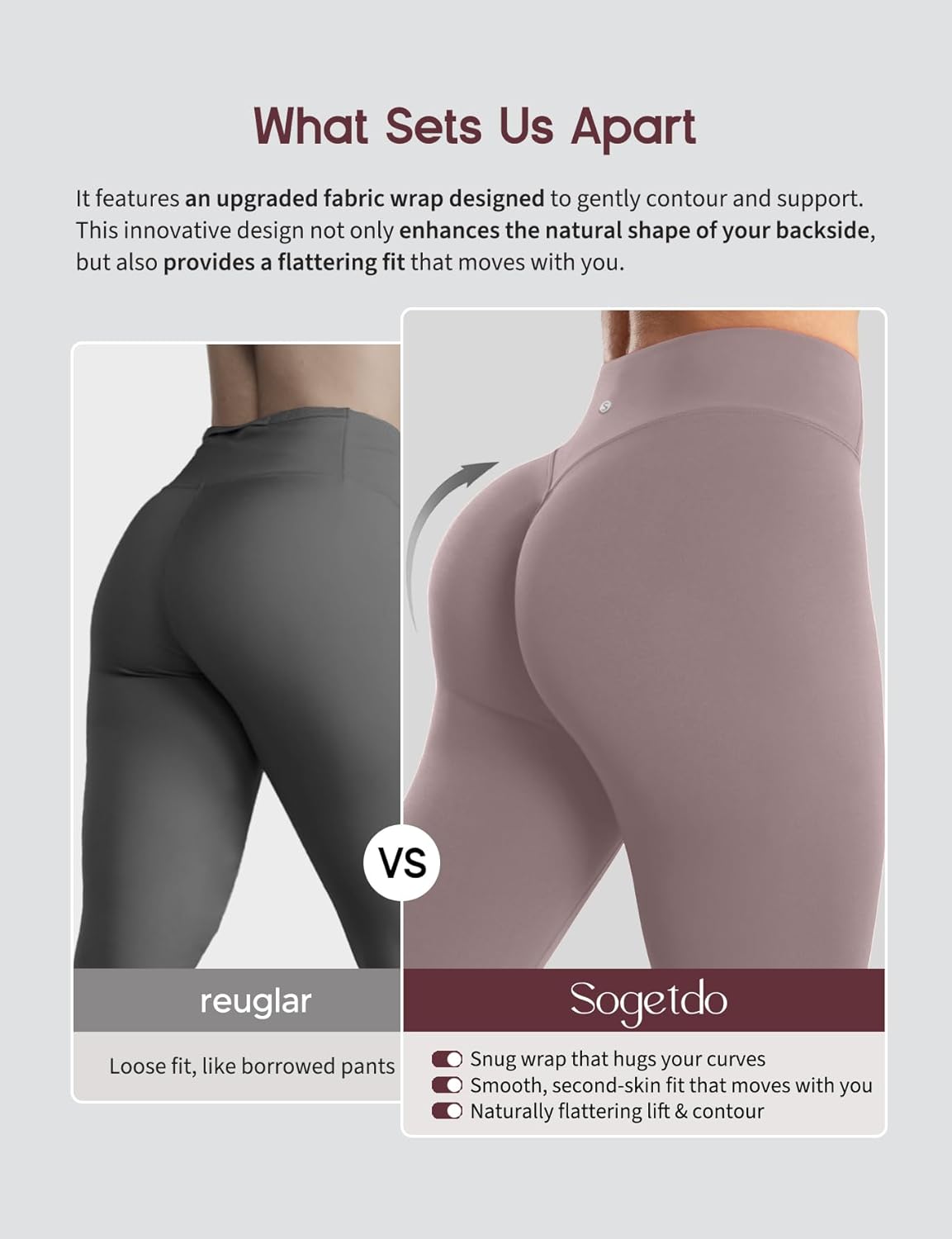 Sogetdo Crossover Butt Lifting Leggings for Women Tummy Control Buttery Soft Workout Gym Yoga Pants - Image 6