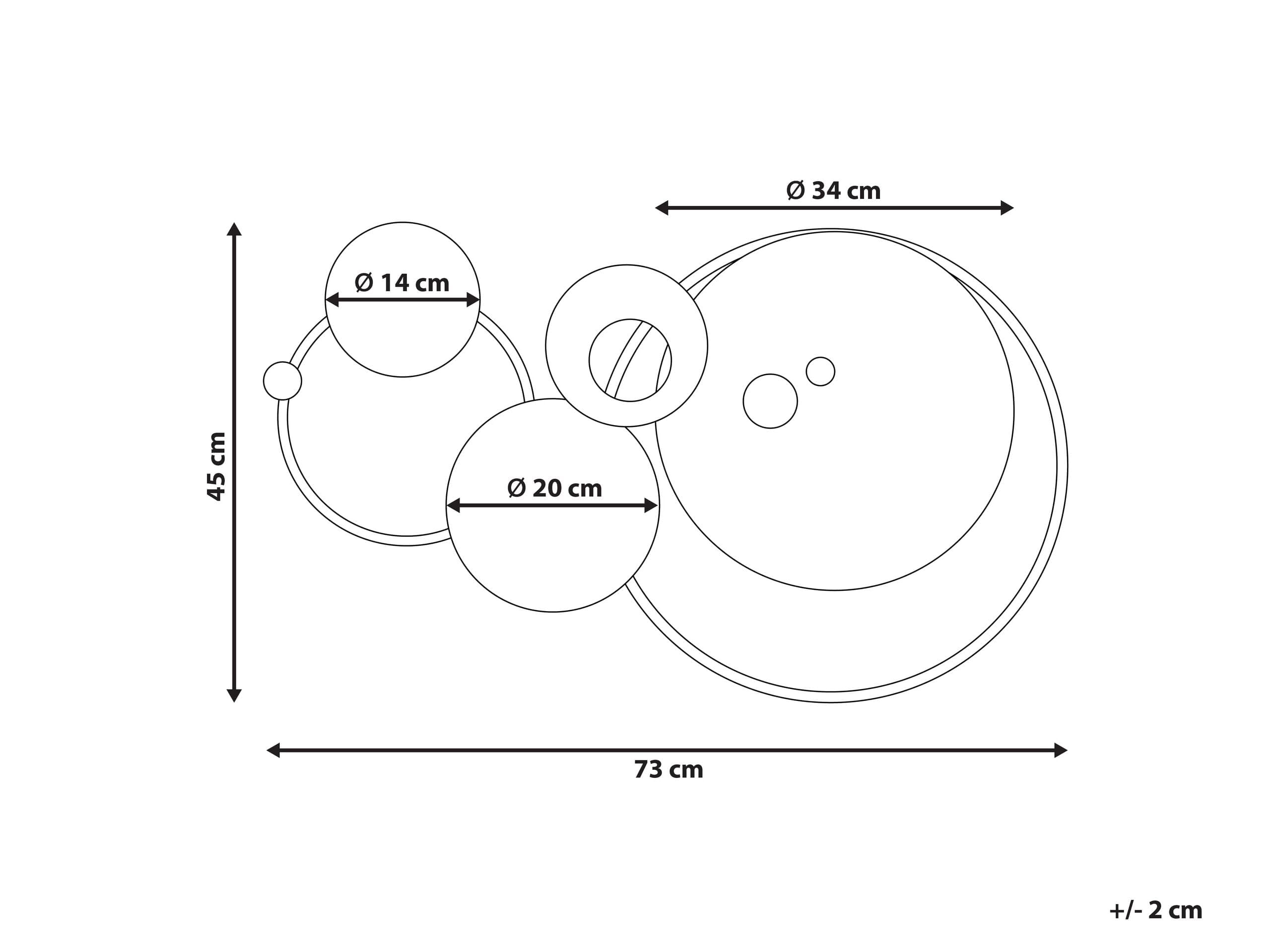Beliani Wanddekoration Kreise Metall gold/grün einteilig handgemacht modern Helium
