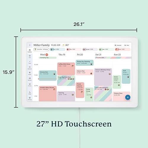 Miniatura 6 de Skylight Calendario Max: Calendario digital inteligente de 27 pulgadas y tabla de tareas, organizador familiar con pantalla táctil interactiva –