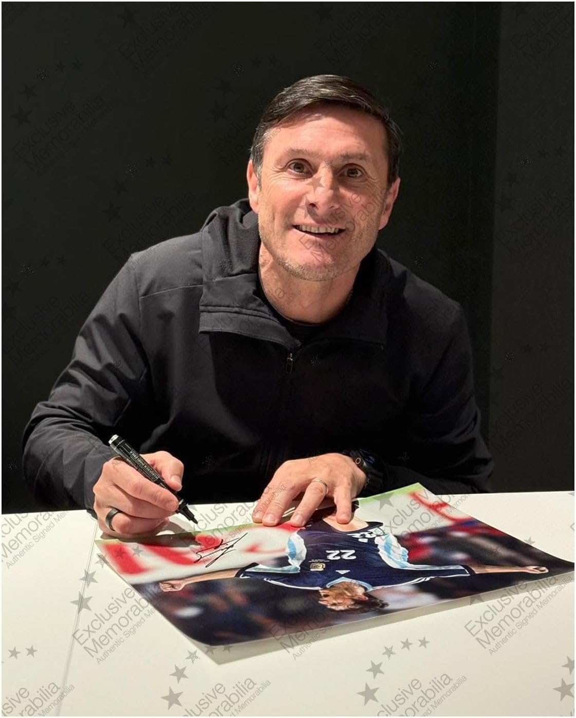 Exclusive Memorabilia Javier Zanetti Signed Argentina Football Photo