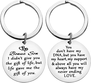 Bonus Son Gifts Keychain Stepson Gifts Adoption Gifts Son in Law Gifts Christmas Birthday Gifts for Bonus Son Wedding Gift Fathers Day Gift Stepson Gifts from Stepmom