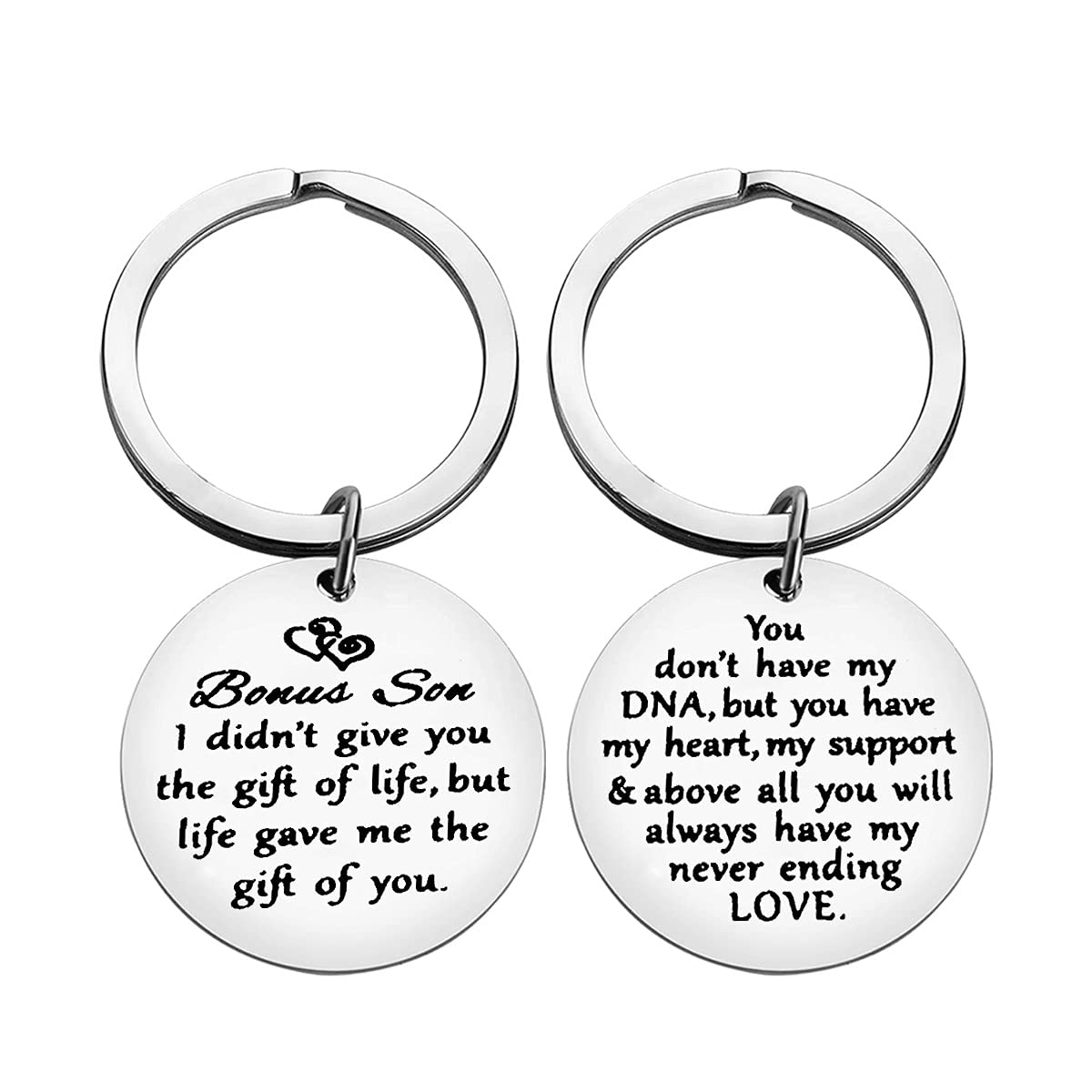 Ximalun Unisex Silver2 Stepson Gifts Bonus Son Keyring Adoption Gifts Son In Law Gifts Christmas Birthday Gifts For Bonus Son Wedding Gift Fathers Day Gift Stepson Gifts From Step Mum