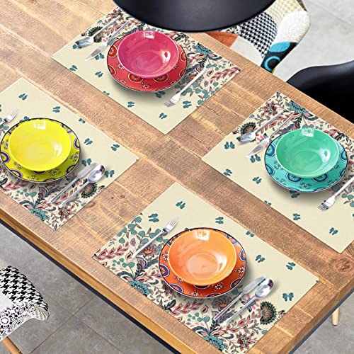 Sets de table papillons fleurs beige 30x45cm antidérapants table à manger - 8