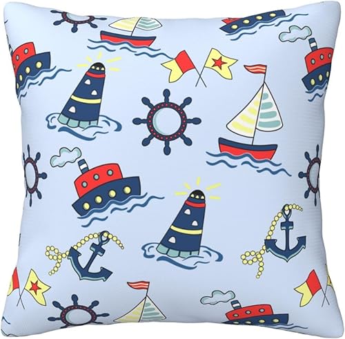 Aimeryup Throw Pillow Covers 20x20 Inch Nautical Sailboat Decorative Pillow Covers Cushion Covers cojines decorativos para sala Pillow Cases Cute