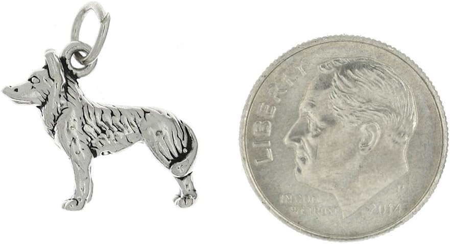 LGU Oxidized Sterling Silver Small 3D Siberian Husky Sled Dog Charm Compatible with Necklaces & Traditional Charm Bracelets