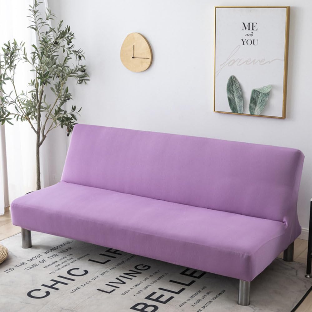 Fodera per futon elasticizzato, senza braccioli, in tinta unita, con fondo elastico ispessito, morbida e lavabile, per divano pieghevole, materasso, letto, versatile, per soggiorno e camera da letto