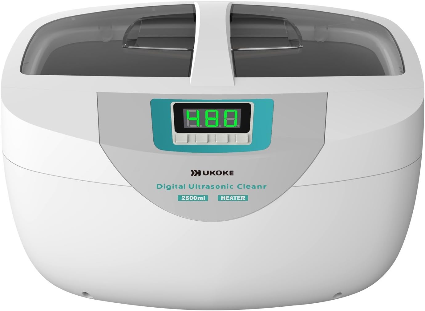 UUC25W, Professional Jewelry Timer, Portable Household Ultrasonic Cleaning Machine, Eyeglasses Denture Cleaner, 2.5 L, Green