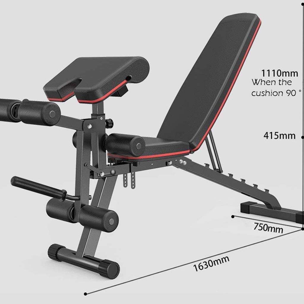 Hantle Ławka Deska do Siadków Wielofunkcyjny Krzesło Fitness Sprzęt Sportowy Domowy Składana Poduszka Siedzenia i Poduszka Oparcia