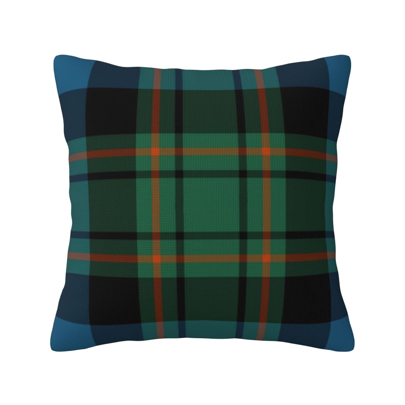 Yingd Cushion Cover Clan Macrae Chasse Classic European Tartan Linen 45X45cm