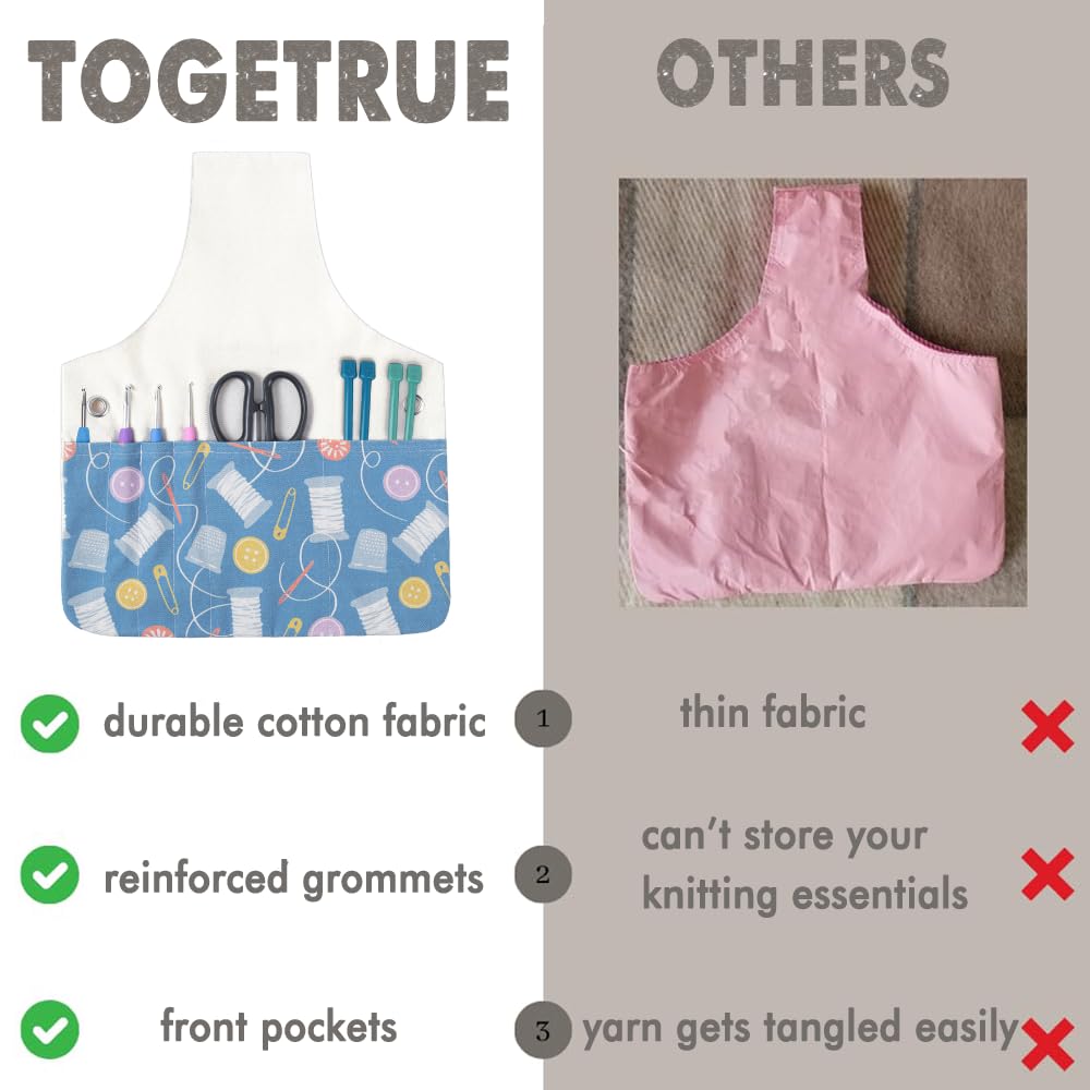 TOGETRUE Bolsa de hilo, bolsa de ganchillo para tejer, organizador de bolsas de almacenamiento de hilo ligero, bolsa de muñeca para tejer de viaje, bolsas de hilo para ganchillo, sostener hilo, agujas