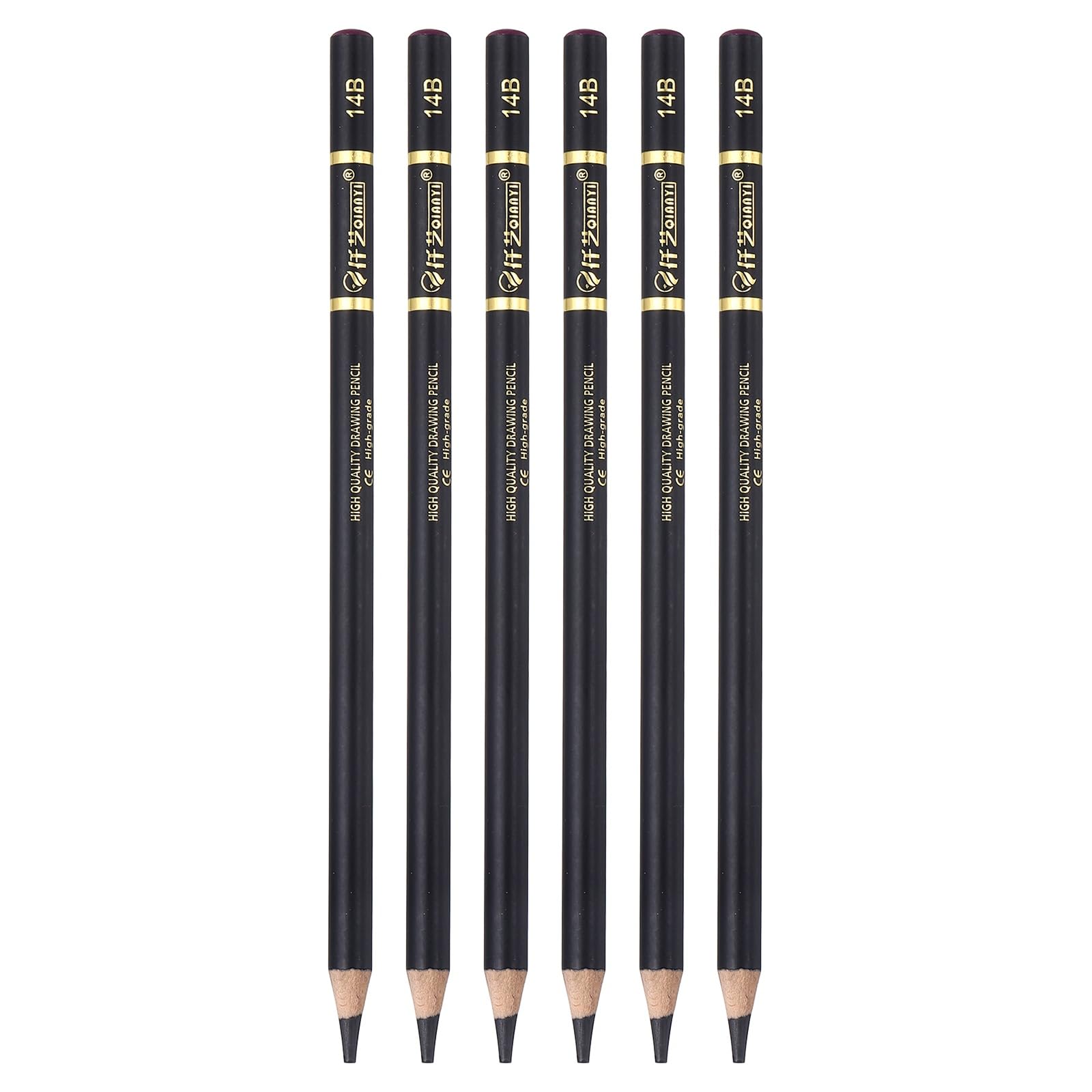 PATIKIL Drawing Pencils for Sketching, 14B Refill Sketch Pencils, 6Pcs