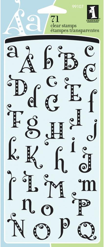 Wood Mounted Stamps INKA Gem Stone Alphabet Clear Stamp