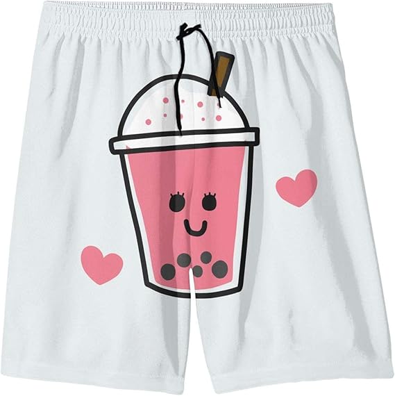 Amazon Co Jp 水着 メンズ ビーチパンツ タピオカ ピンク 愛 海パン ショートパンツ サーフパンツ 短パン 夏 速乾 通気 防水速乾 男 水陸両用 おしゃれ Bolaco ファッション