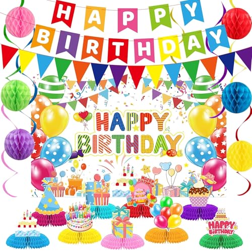 Birthday Decorations Kit, Happy Birthday Party Banner, Happy Birthday Backdrop,