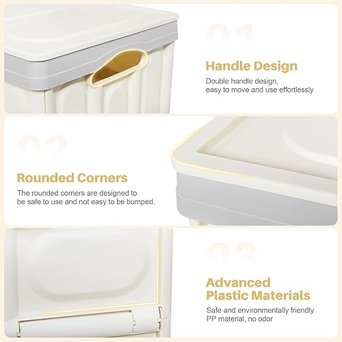Miniatura 7 de Homde Contenedores de almacenamiento plegables de plástico de 30 L con tapas, paquete de 2 contenedores de almacenamiento apilables con hebillas