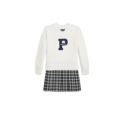 Polo Ralph Lauren Kids Letterman Fleece Sweatshirt Dress (Toddler/Little Kid) Girl