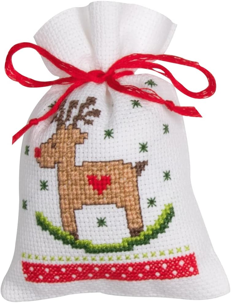 Vervaco Counted Cross Stitch Sachet Bags Kit 3.2"X4.8" 3/Pkg-Christmas Figures (18 Count) -V0188100