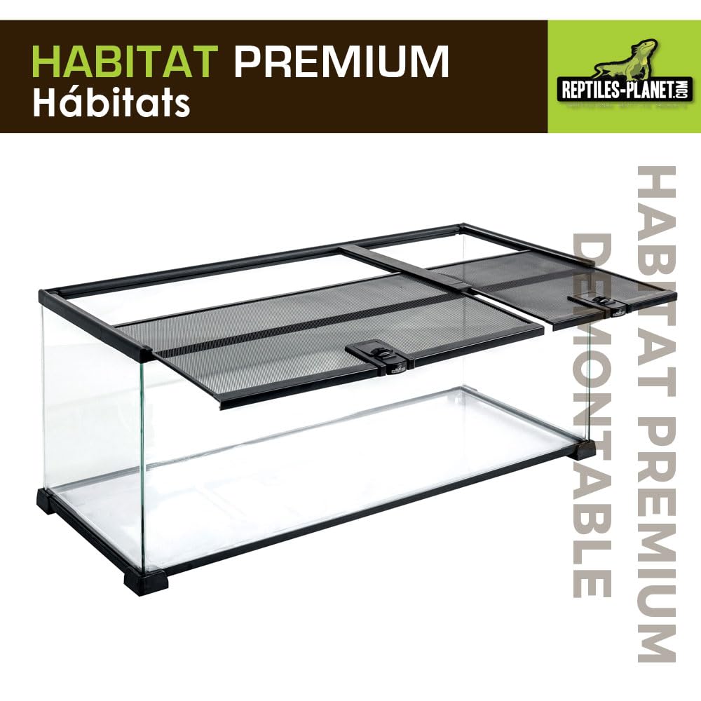 Reptiles Planet - Terrario Hábitat Premium Desmontable - 76,2x30,5x30,5 cm