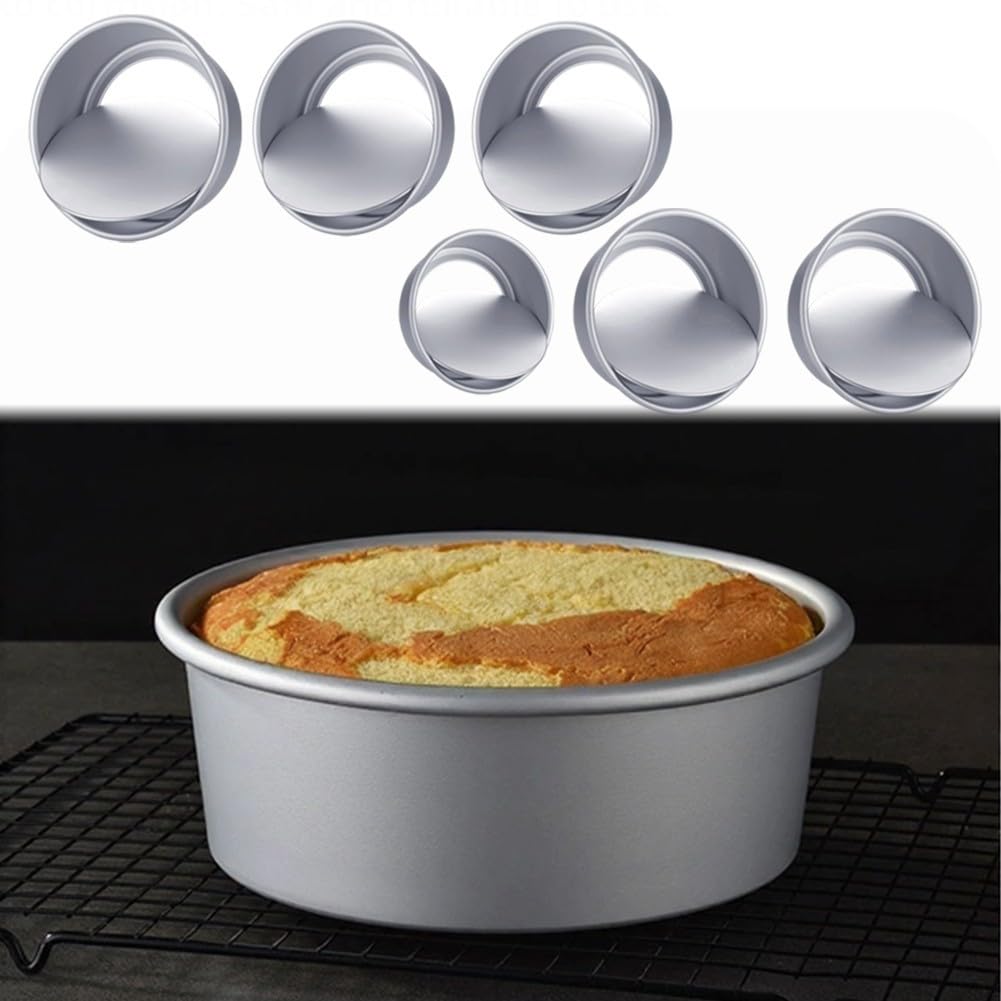 Set di stampi rotondi antiaderenti in lega di alluminio per torte e pasticceria impilabili (30,5 cm)