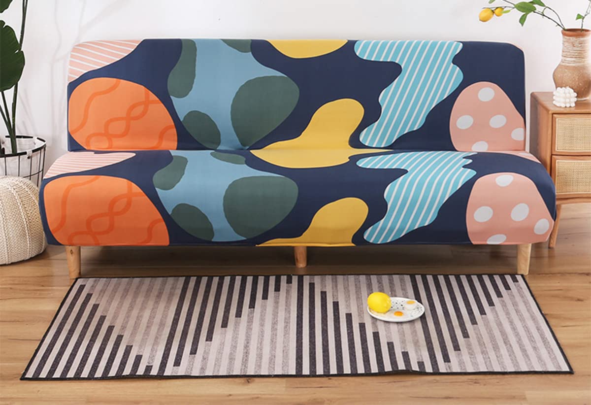 Housse de futon imprimée pour canapé-lit clic-clac extensible amovible et lavable lot de 5