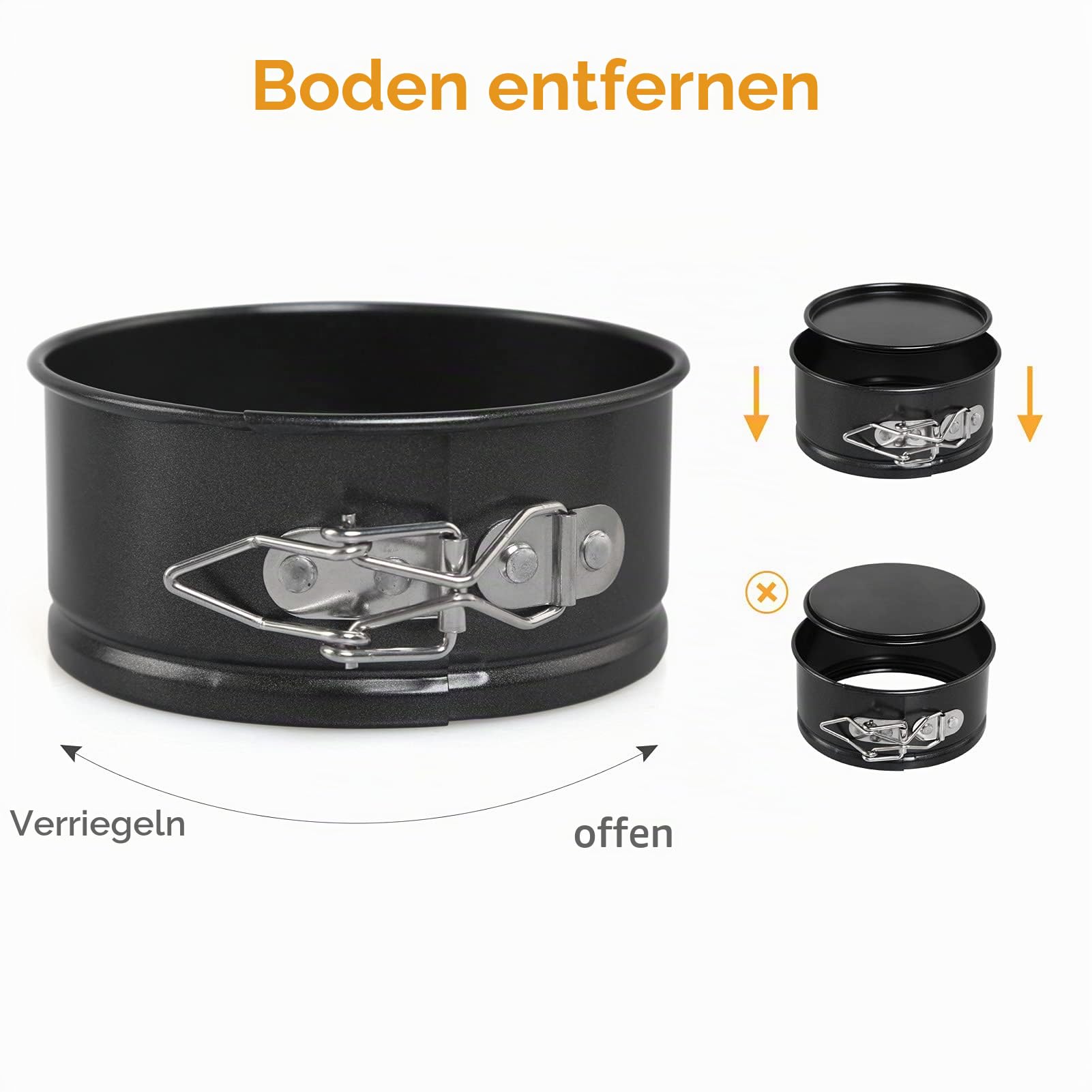 LEADSTAR Klein Springform, 4 Stück 4‘’ Mini Kuchenform Backformen Kleine Runde Tortenform Kuchenbackform Backutensilien Set Beschichtet Antihaft mit Abnehmbarer Flachboden