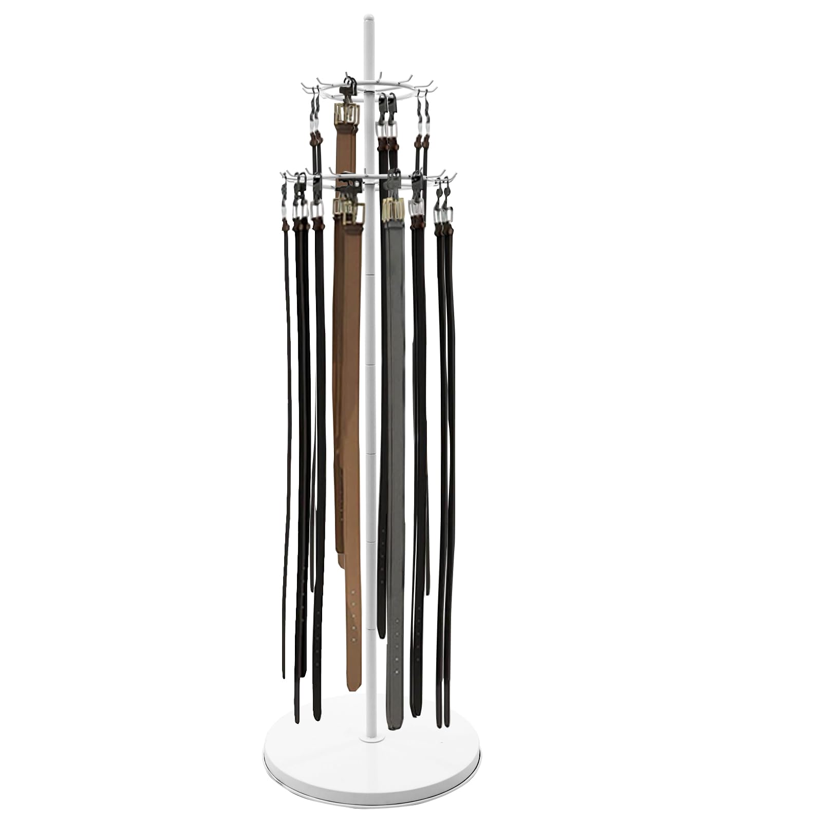 Bodenstehender Gürtelaufhänger, 2 Etagen Krawattenständer mit 31 Haken, Kommerzieller Gürtel Display Regal, Hängeaufbewahrung für Schals Krawatten Gürtel, 50 x 168cm