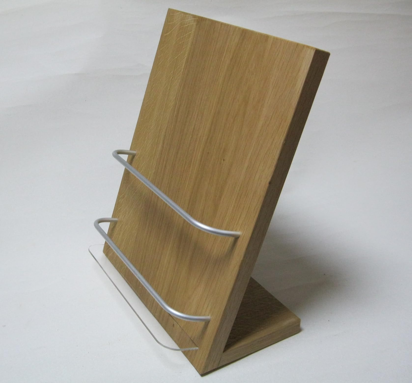 LINLAY Intarsien & Gravuren DIN A4 Flyerhalter robust Holz Alu Acryl Prospektständer Flyerständer Prospekthalter